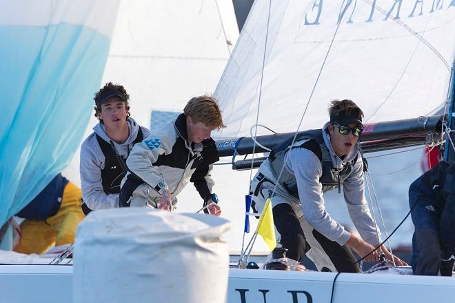 It was all on the line in the sudden death grand final. Club Marine NSW Youth Match Racing Championship 2014 © Andrea Francolini http://www.afrancolini.com/